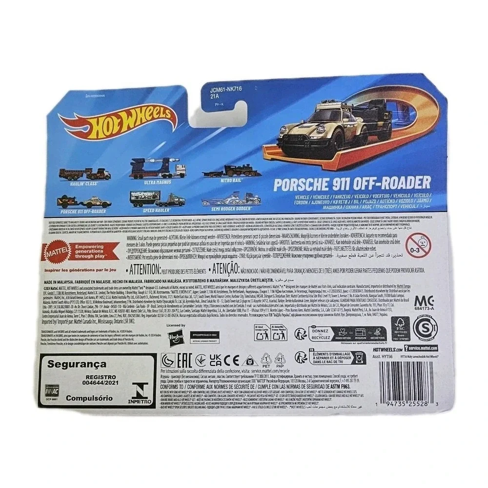 Hot Wheels Track Fleet Porsche 911 Off-Roader Black with Trailer HYT56 New - Picture 11 of 12